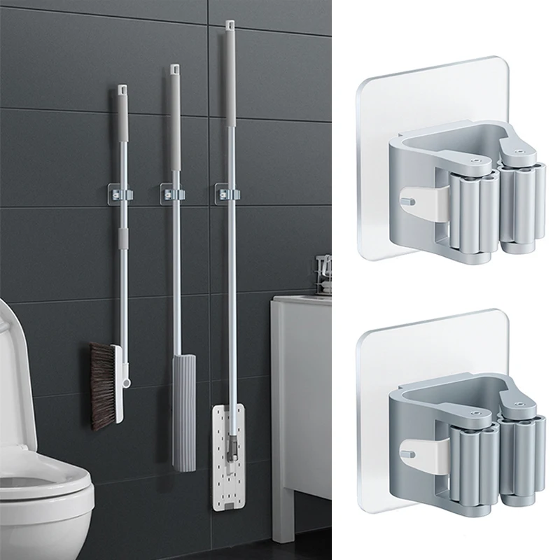Mop Hooks Wall-Mounted Mop Hooks Strong Kitchen Bathroom Broom Hanger Waterproof Storage Hook Home Mop Storage Organizer