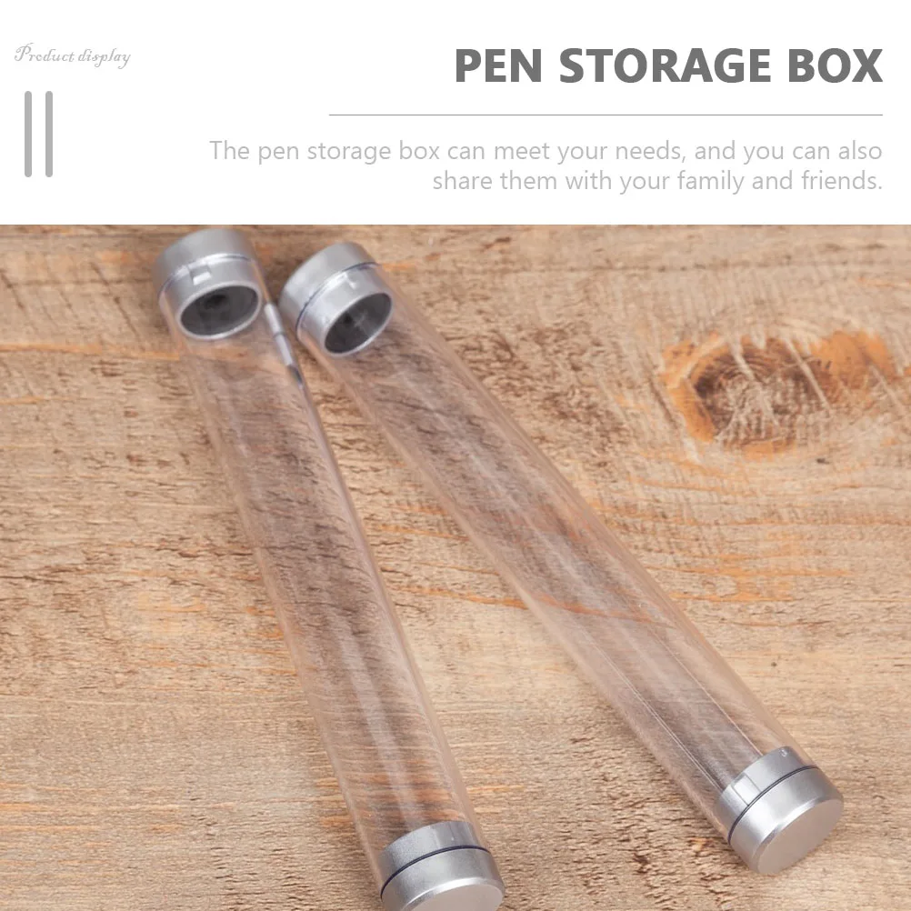 

6pcs Transparent Pen Case Acrylic Storage Clear Pencil Box for Pens Pencils Ballpoint Student Desk Organization Gifts