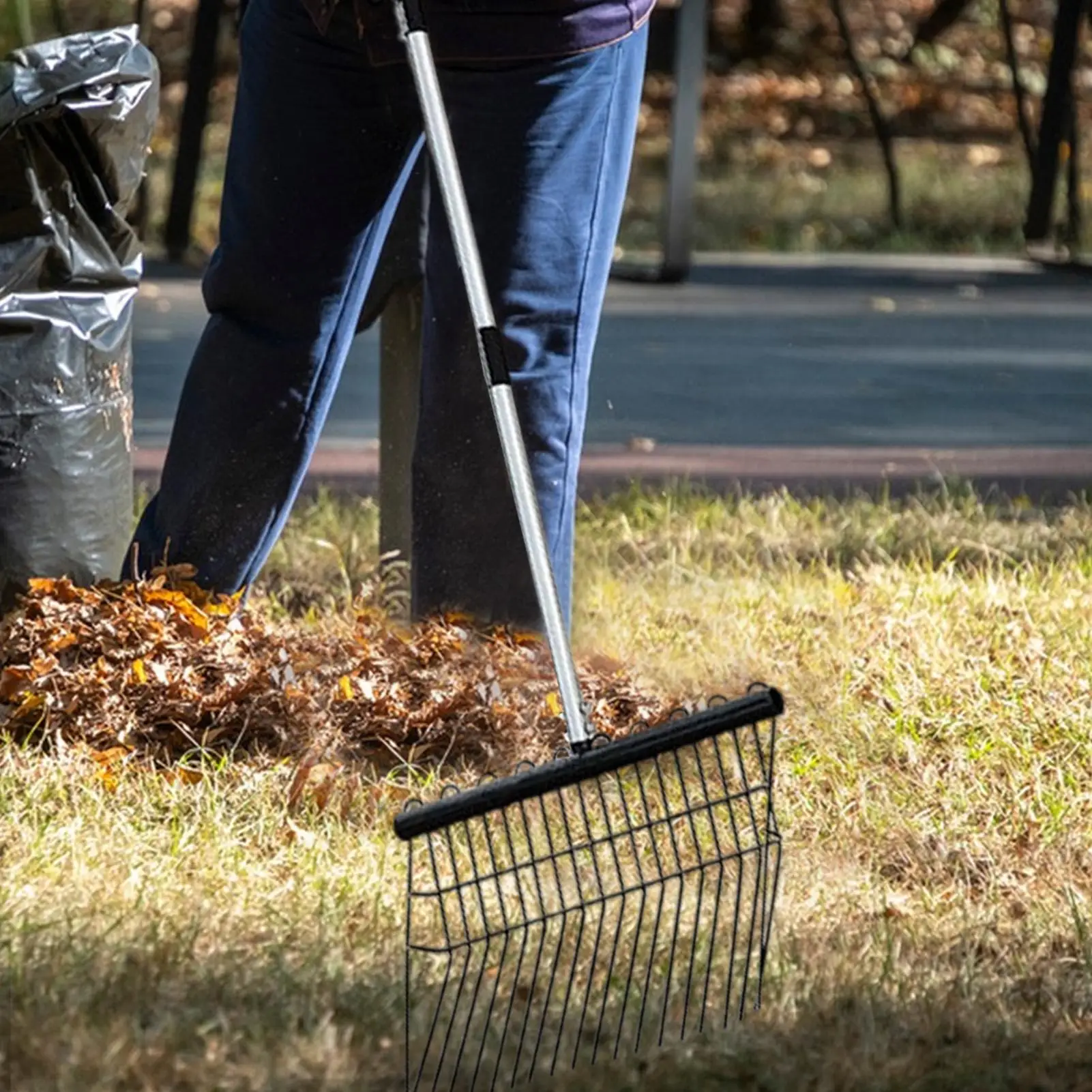 Hand Rake Garden Tool Stainless Steel Garden Leaf Rake Cultivator Gardening Tools Chicken Manure Scoop For Sheep Cat Litter Farm