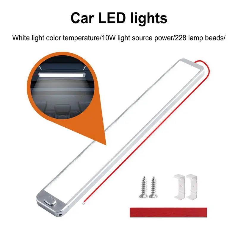 

10W Portable LED Car Interior Light Bar Strip For Truck RV Van Boat LED Car Interior Lamp Lighting Bar For Bedroom Vehicle