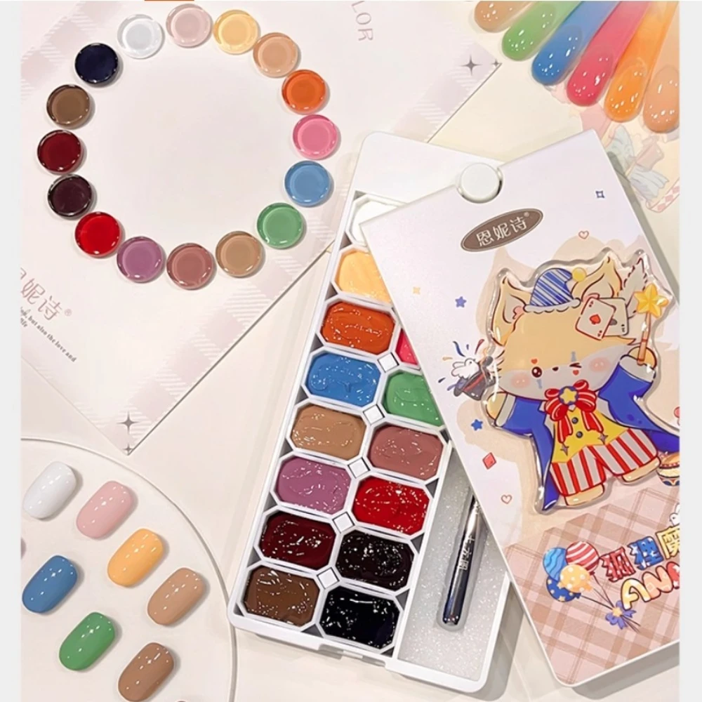 

16Colors Pat Painting Gel Nail Polish Transfer French Nail Art Design Soak Off UV LED Gel Varnish Gradient Patting Gel Palette