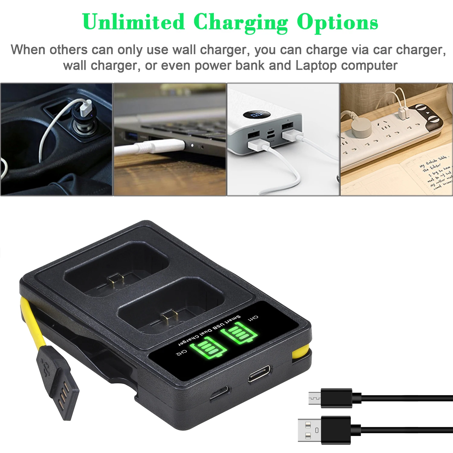 Batterie Rechargeable NP-FW50/chargeur LED pour Sony Alpha a6500,a6300,a6000,a7s,a7,a7s ii,a5100,a5000,a7r,a7 ii,ZV-E10,NPFW50