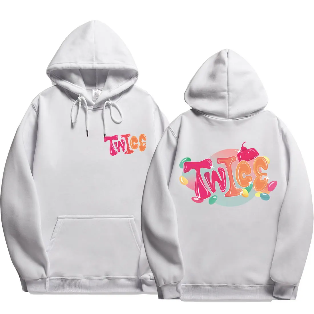 TWICE kpop Hoodies Sweatshirt Fleece Letters Printed Hoodie Sweatshirts Pullover Long Sleeve Tracksuit Tops kpop Clothes