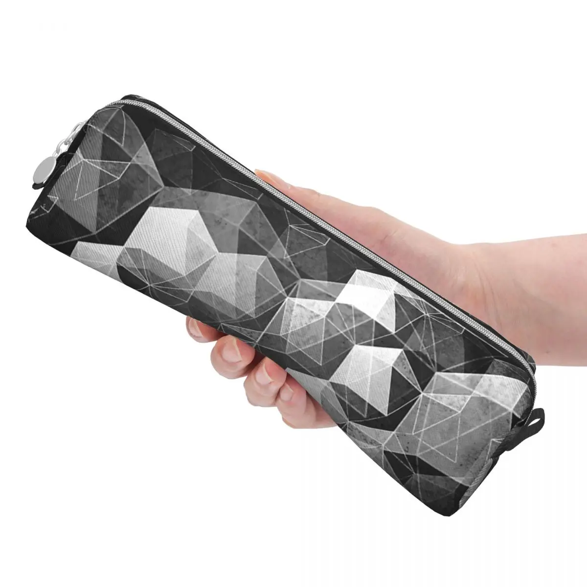 Geometric Abstract Space Pencil Case Pencilcases Pen for Student Large Storage Bags Students School Zipper Stationery