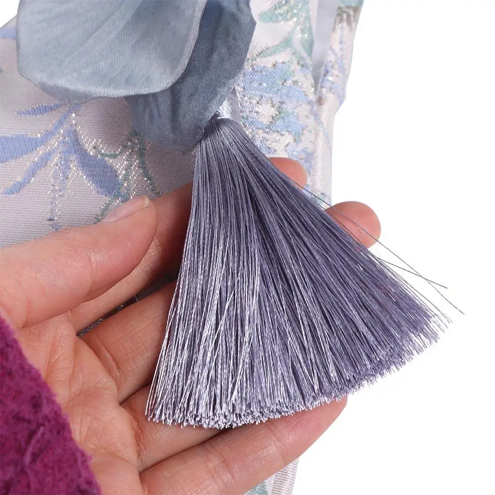 Elegant Orchid Flower Tassel Knot Wrist Bag Temperament Printing Wedding Candy Bag Make Up Pouch Chinese Style Handbag Banquet