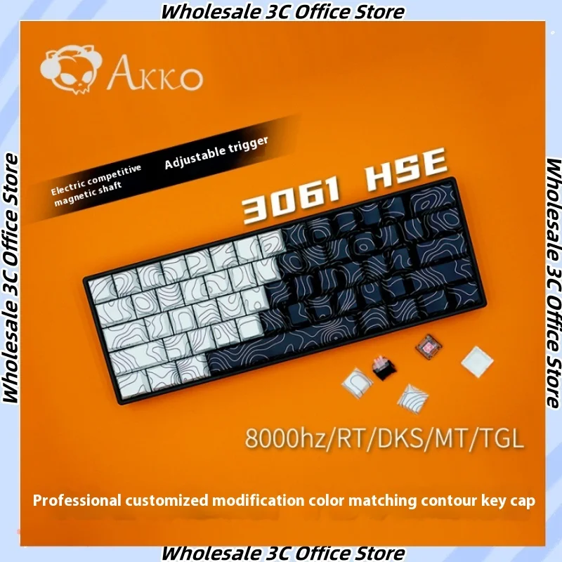 

Akko 3061S-HE Black Shine-Through Wired Mechanical Keyboard RGB Magnetic Switch 8K Hz Polling Rate Rapid Trigger Gaming Keyboard