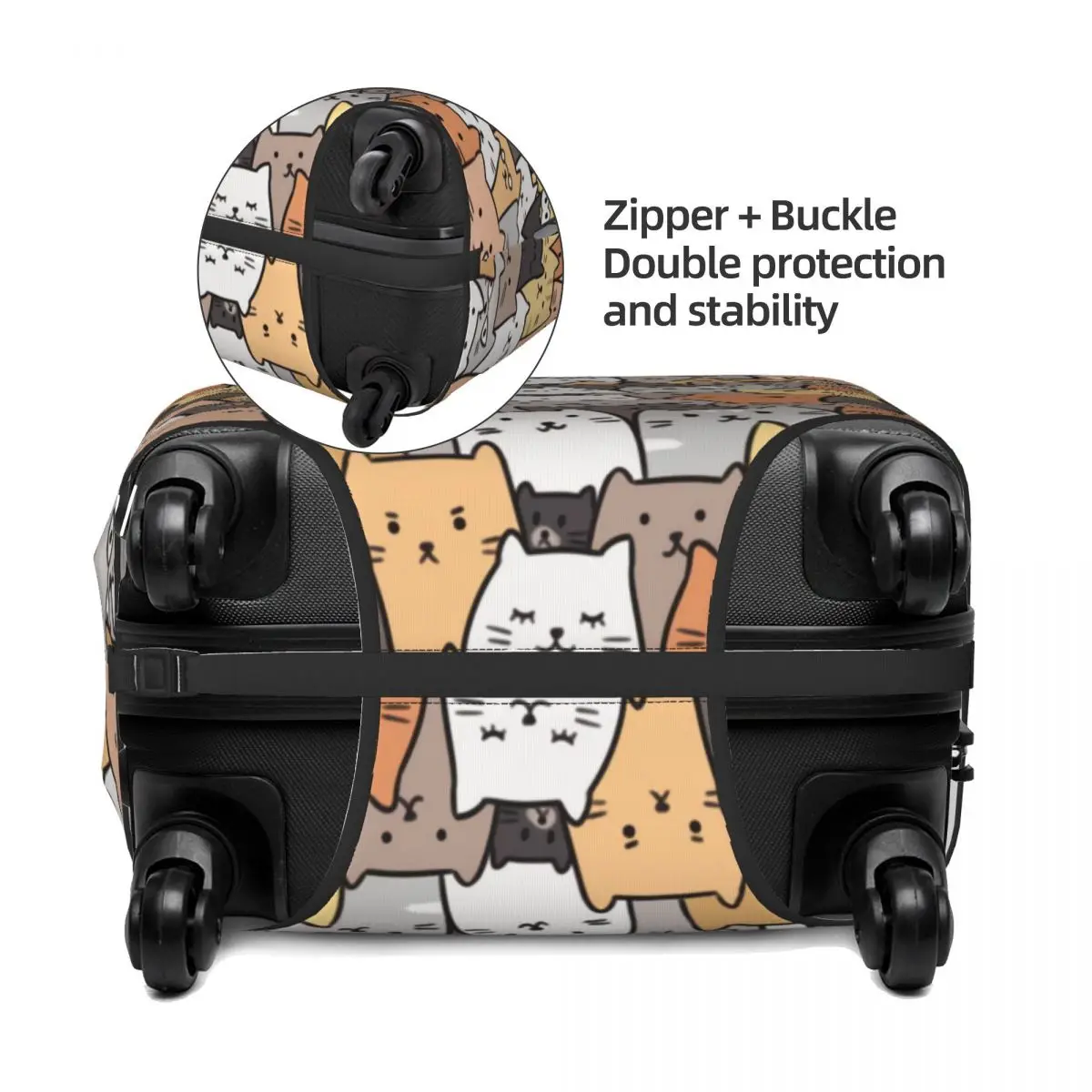 Custom Colorful Cartoon Kitten Cat Luggage Cover Elastic Travel Suitcase Protective Covers Suit For 18-32 inch