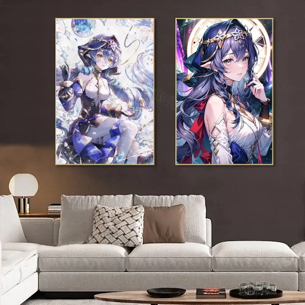 Layla Anime Genshin Impact Posters Living Room Bar Cafe Quality Canvas Vintage Style Comics Painting Art Home Wall Decor Picture