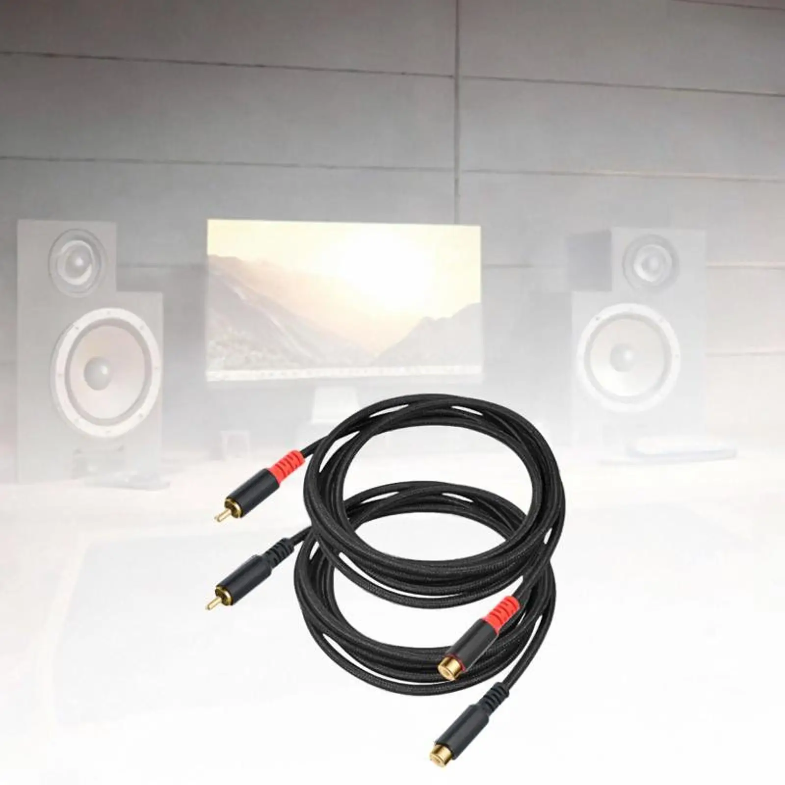 RCA Extension Cable Audio Player Extension Cable Stable RCA to RCA Cable for Laptop Amplifier Home Audio Theater Hi-fi System