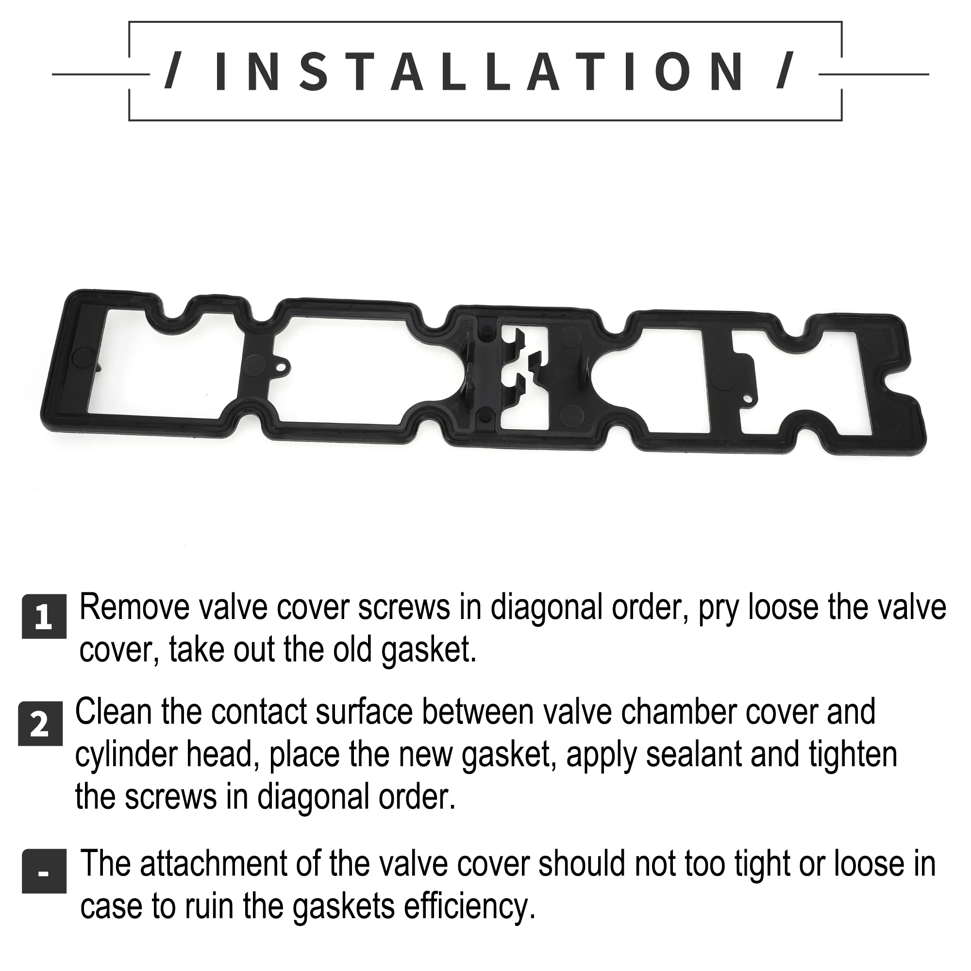 UXCELL Valve Cover Gasket No.0249C8 or Citroen C3 C4 C5 2.0 Petrol Engine Cylinder Head Valve Seal Gasket Replacement Parts