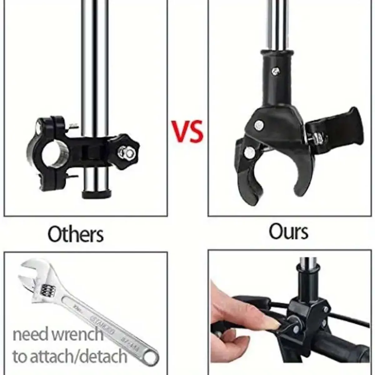 1pc Universal Umbrella Holder for Wheelchairs, Walkers, Bikes, and Strollers Adjustable Umbrella Mount Holder for Mobility D