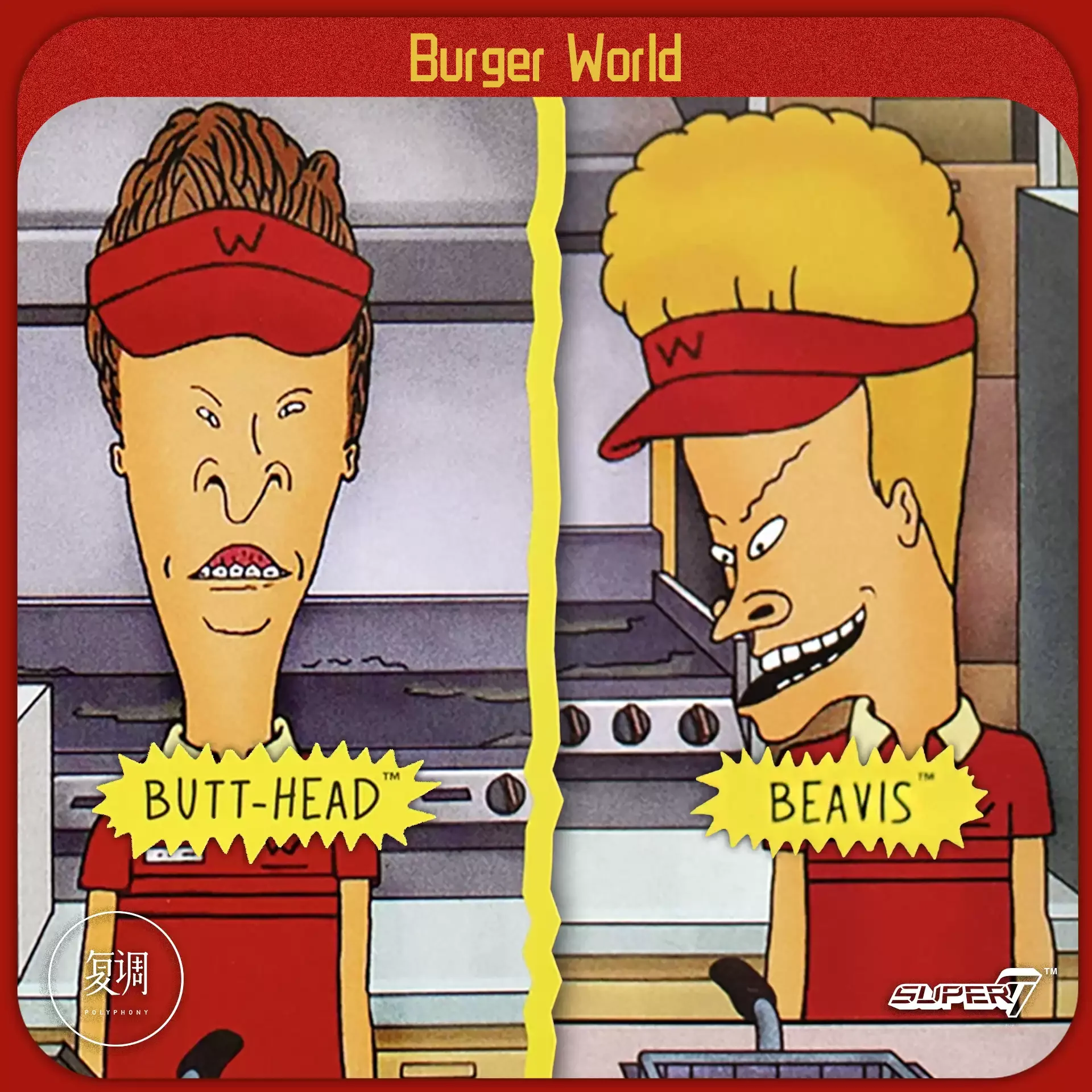 Original Super7 Beavis And Butt-Head Series 1 Burger World Retro Hanging Card Action Figure Ornament Collect Toys Birthday Gifts view 2