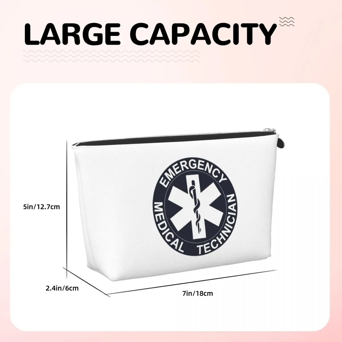 Emt نجمة الحياة الطوارئ الطبية النساء حقائب مستحضرات التجميل السفر ماكياج المنظم الحقيبة أدوات الزينة تخزين Dopp عدة