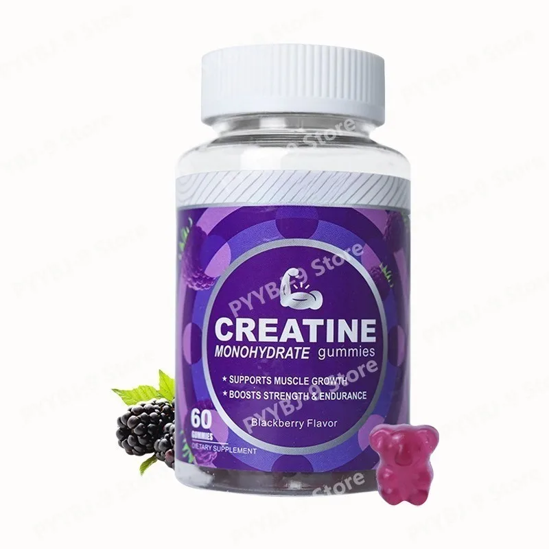 

Креатиновые жевательные конфеты: чистый веганский креатин моногидрат для мужчин и женщин, 60 штук