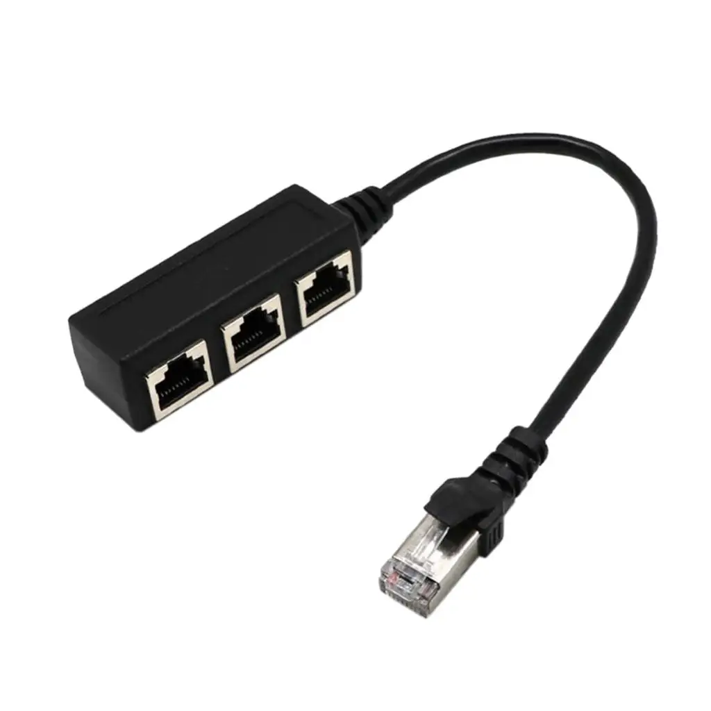 

Splitter Adapter, 3 Ways Network Adapter 1 Male to 3 Port