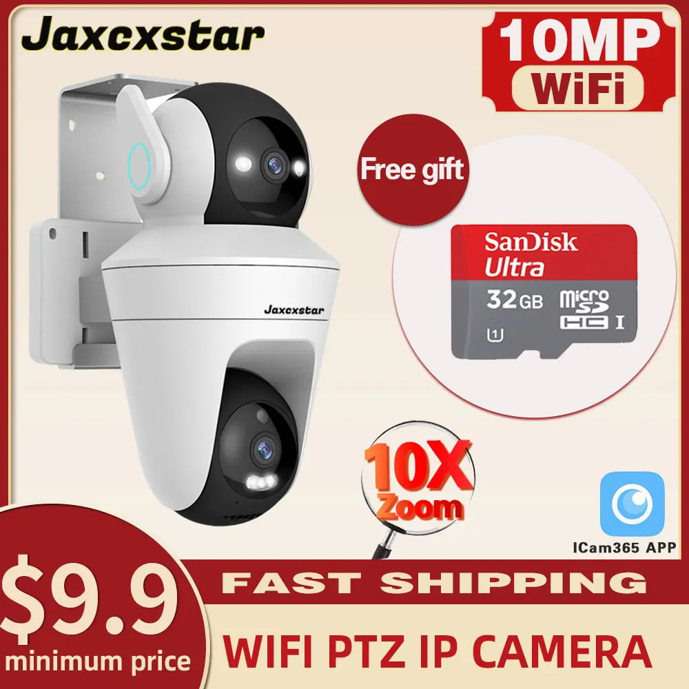 

5K 10MP PTZ IP Camera 10X Zoom WiFi Dual Lens Dual Screen Camera Home Color Night CCTV Surveillance Auto Tracking Smart Life Cam