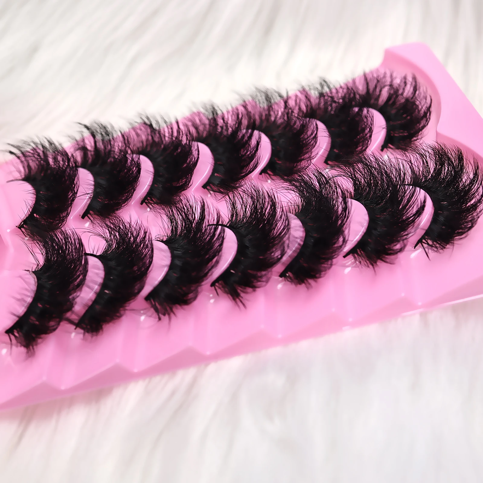 7 أزواج من الرموش الصناعية المصنوعة من المينك - رموش طويلة سميكة ورقيقة، قابلة لإعادة الاستخدام وسهلة الاستخدام لوصلات مكياج العين #5