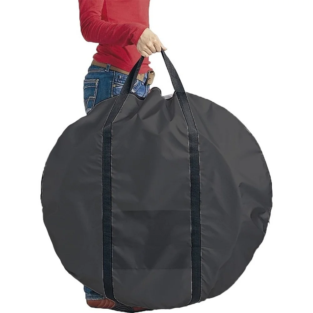 Tire Carrying Case 600D Oxford Fabric with Reinforced Handle for Easy Lift Design for Stored Wheels D82 x W27.5cm Black