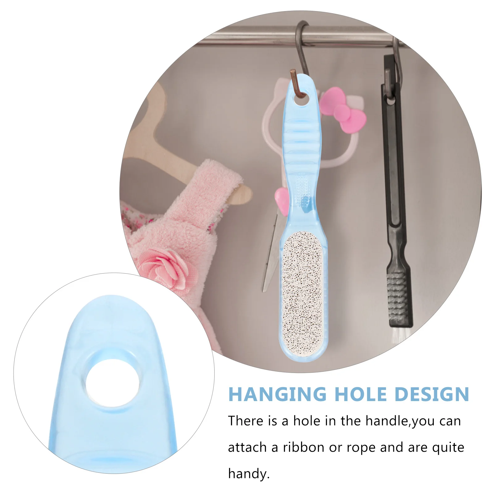 

4Pcs 2 in 1 Nail Cleaning Brush Soft Bristles Foot Pumice Stone Non-Slip Handle Ergonomic Design for Hands Feet Nails Dead Skin