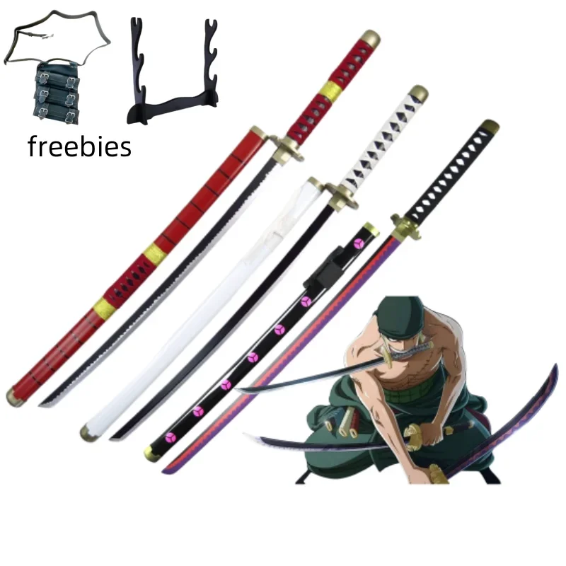 40incn Roronoa Zoro Katana Ninja Mes Zwaard Anime Cosplay Kostuum Zoro Real Size Japanse Katana Originele Samurai Sabel Gift