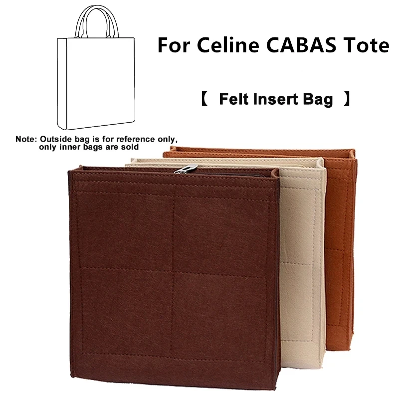 Bolsa de almacenamiento con inserto de fieltro, organizador para CELINE CABAS, bolso de mano, renovación del espacio interior, accesorios de