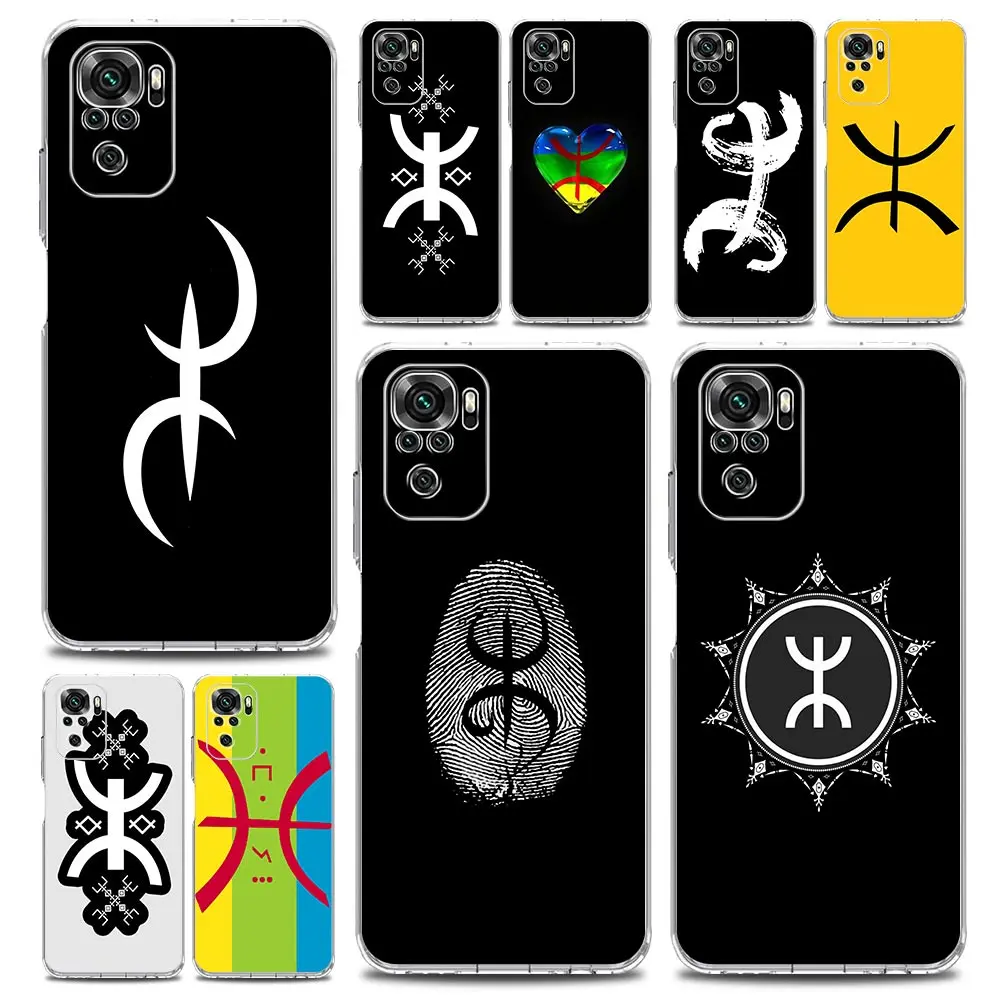 Etui na telefon z flagą Amazigh Berber dla Xiaomi Redmi Note 13 12 5G 9S 9 8 10 11 Pro Plus 4G 9T 13C 12 c10c 9C 9A 7 Pro przezroczysta obudowa