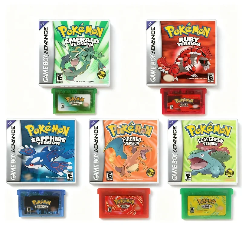 Pokémon-Game Card English Language Emerald Sapphire Series GB NDSL GBC GBA GBM SP Ruby Firered Video Cartridge Console Game Card view 2