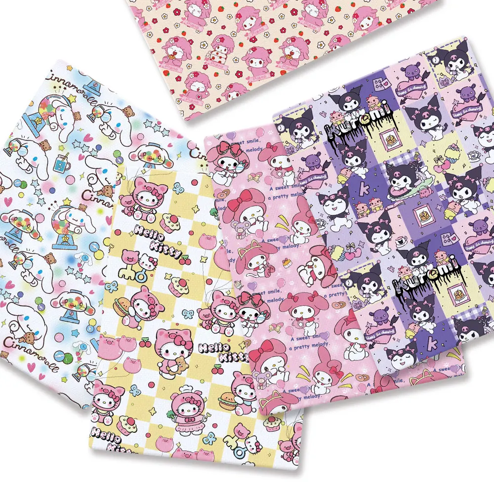 Hello Kitty 140x50CM Cartoon cotton fabric Patchwork Tissue Kid Home Textile Sewing Doll Dress Curtain Polyester cotton Fabric
