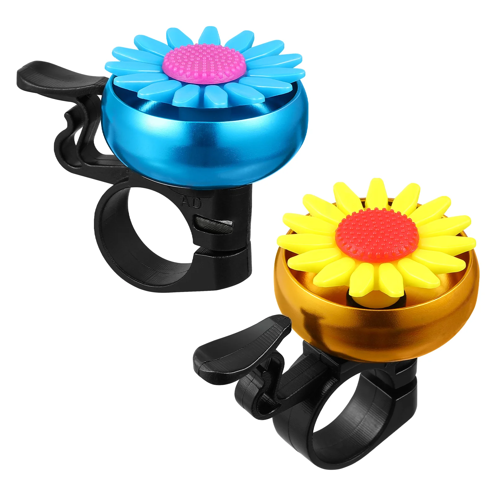 

BESPORTBLE 2pcs Children Bike Bell Sunflower Shaped Bells Cycling Handlebar Ring Bell (Golden + Blue)