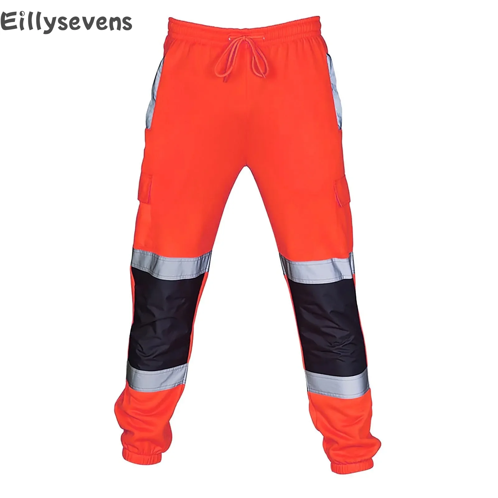 

Men Reflective strips Overalls Road Work trousers High waist outdoor Waterproof and sunscreen 2024 Selling Splicing Casual Pants