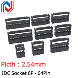 10Sets FC 6P/8/10/12/14/16/18/20/24/26/30/34/40/50/60/64 Pin 2.54mm Pitch Female IDC Socket Ribbon Cable Connector