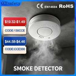 Smoke Detector 9V Replaceable Battery Smoke And Fire Alarm Smoke Sensor Low Battery Beep For Kitchen Bedroom Office CE EN14604