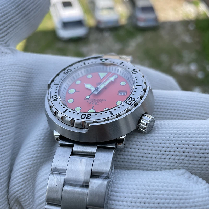STEELDIVE Men Diving Watch 47.5mm Tuna Automatic Mechanical Wristwatch 30ATM Waterproof C3 Luminous NH35 Steel Bezel Military