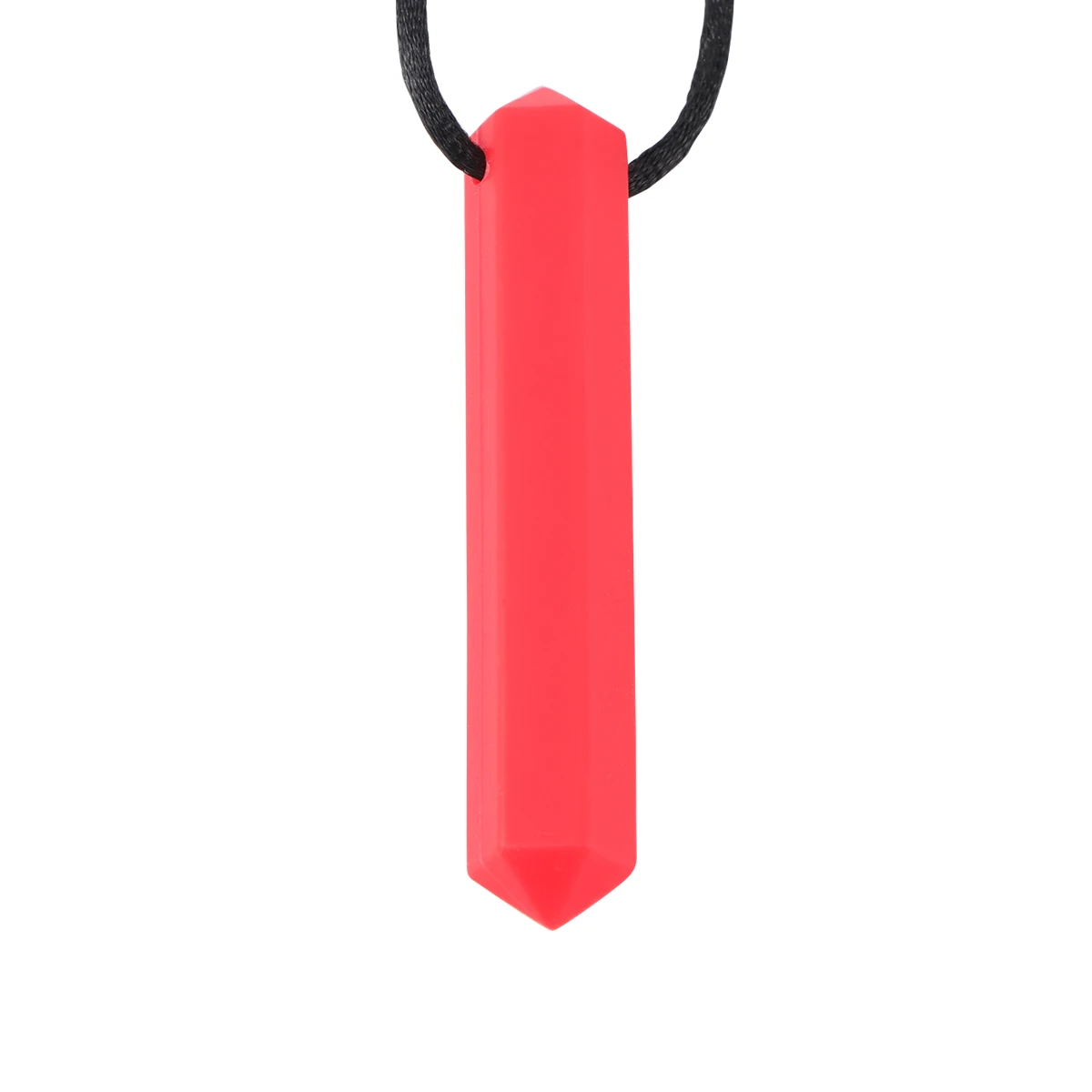 

1Pcs Silicone Baby Teether Necklace Pendant Safe Durable Infant Chew Molar Rod Red Rope 80cm Gum Massage Teether