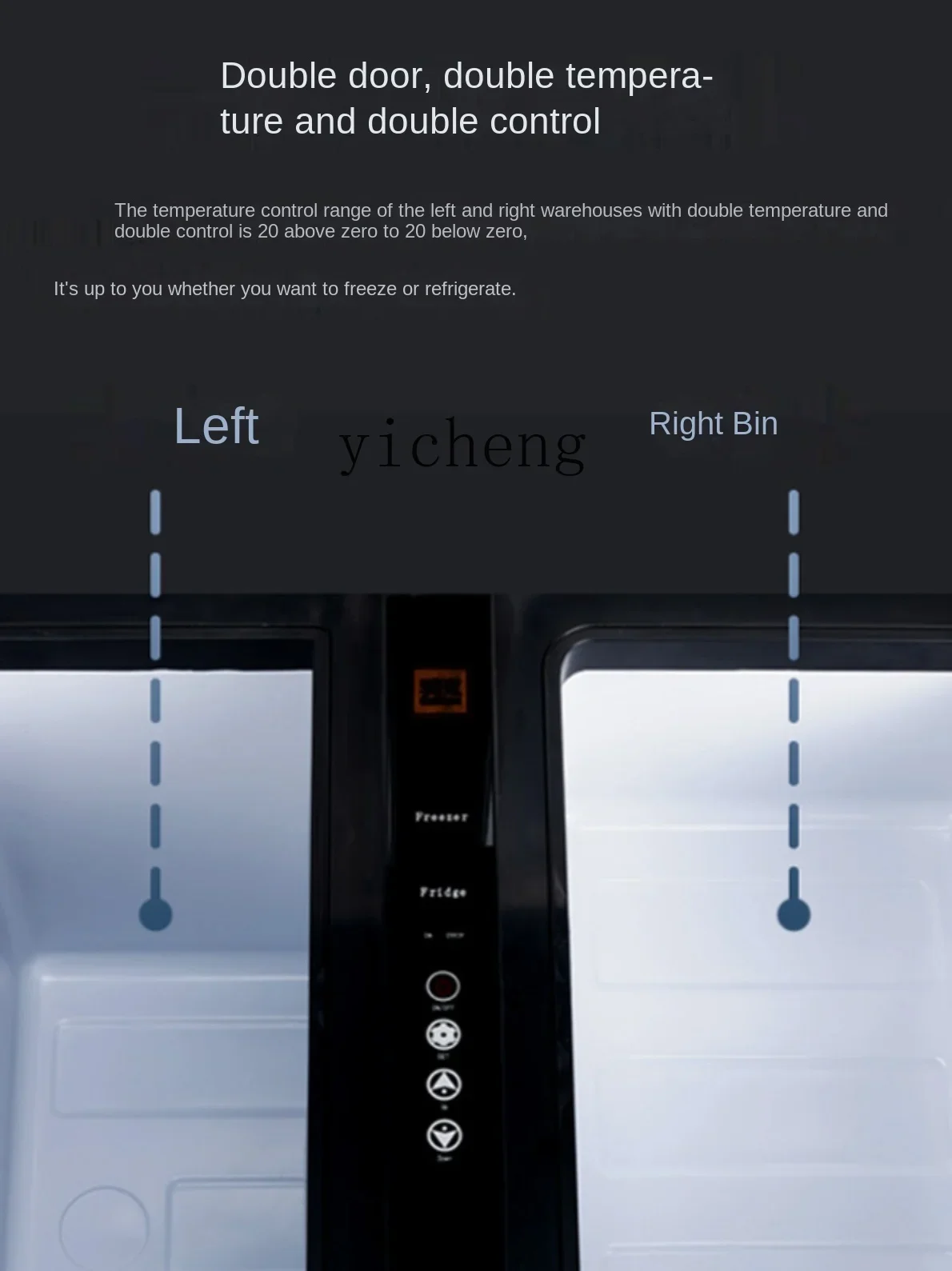 Double Door Double Temperature Double Control Car Refrigerator Compressor Truck Refrigeration Freezer Frozen Car Home