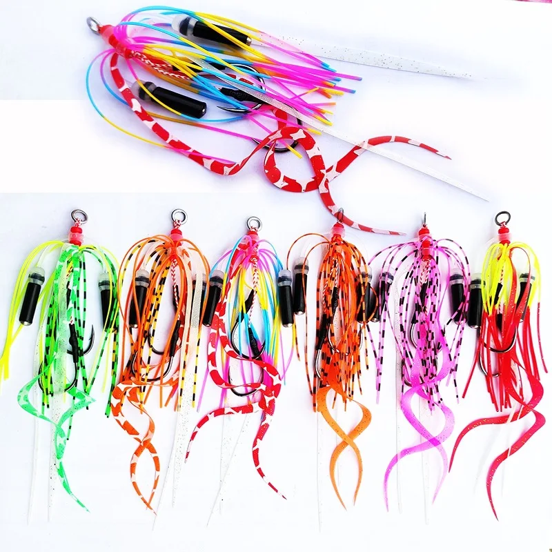 Jig Head Assist Hook con falda de silicona para pargo - Jigging mar - imagen 4