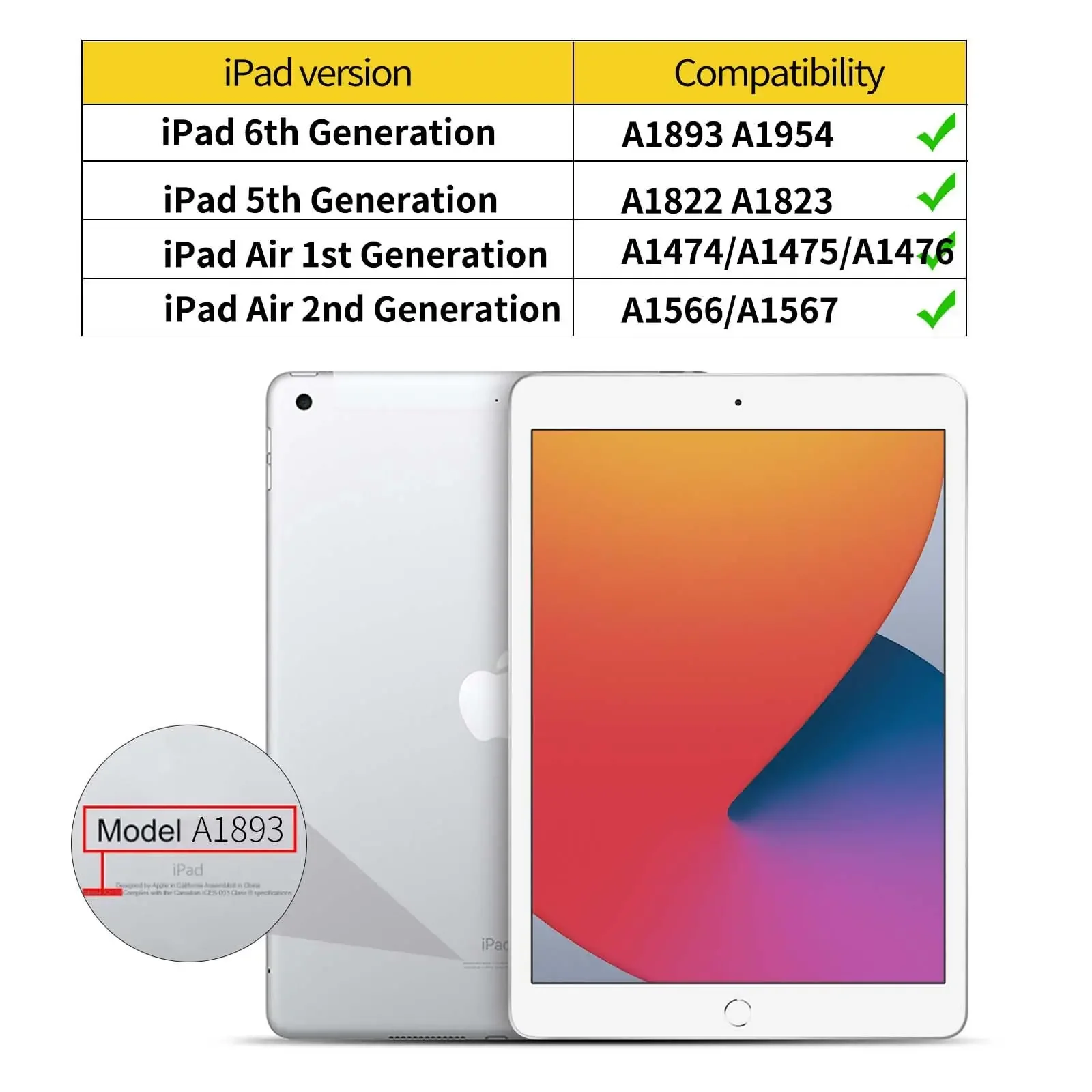 GEFENIS For IPad 9.7 5th/6th/Air1/Air2 Soft Silicone Case,For Apple IPad 9.7 2017 2018 PU Leather Flip Smart Cover For IPad Air