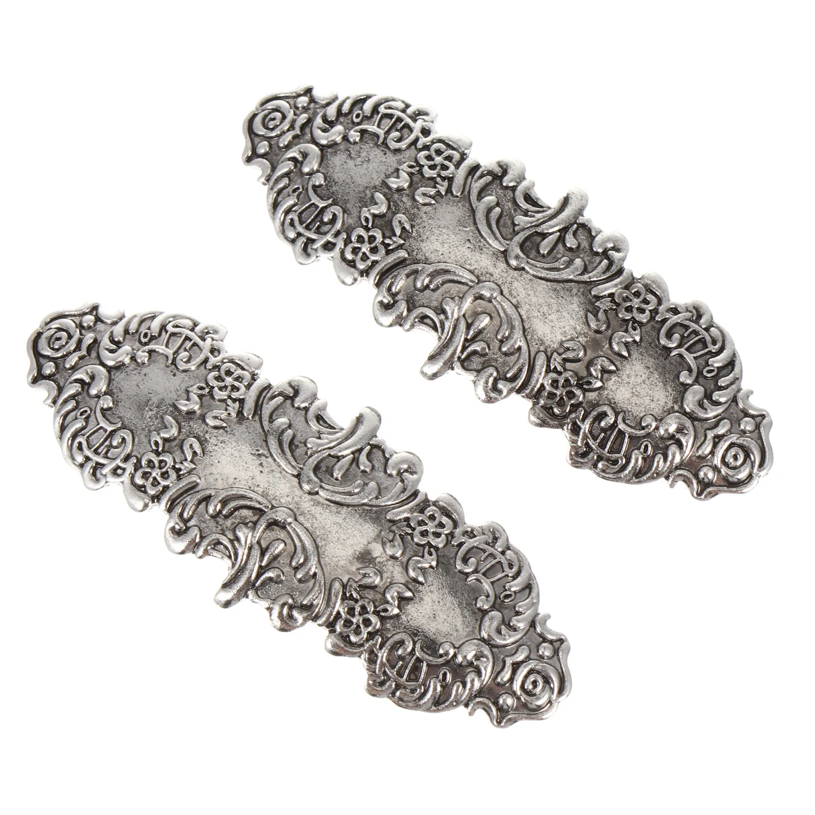 

2 Pcs Retro Metal Hair Clips Decorative Gold Big Fancy Accessories for Girls Barrette Hairpin Large Barrettes Dense Miss