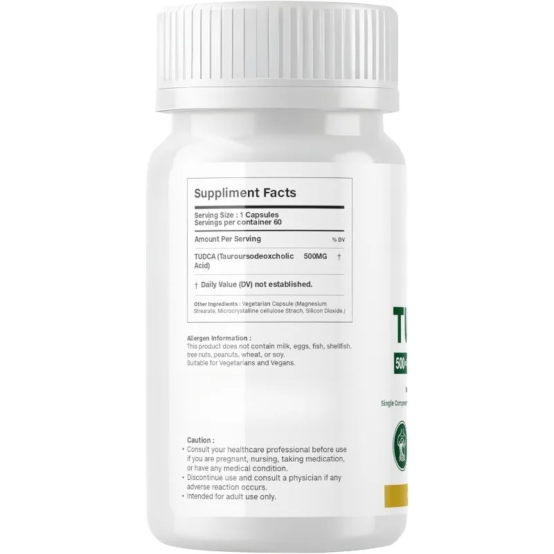 TUDCA 500mg Taurine Sodium Deoxycholic Acid Liver Health Support -60 Pure Element Capsules