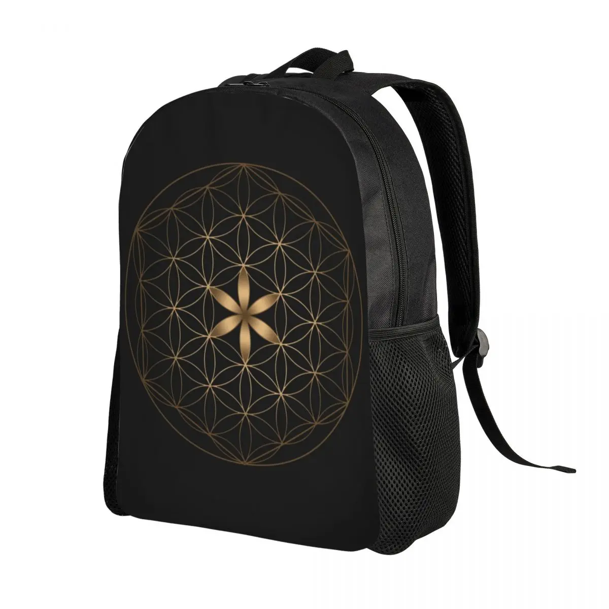 Mochila Flower of Life personalizada, Sacos Mandala de Geometria Sagrada, Bookbag para faculdade, Mulheres e homens, Moda