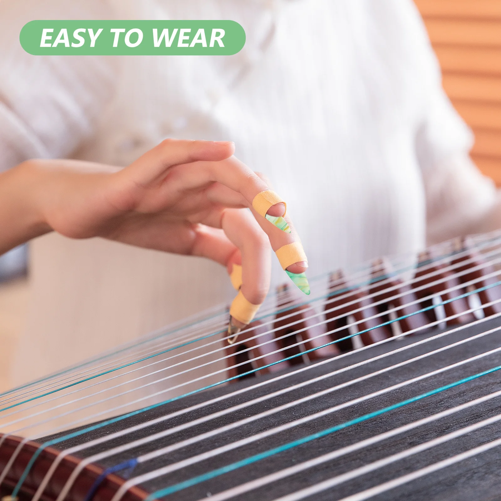 

8Pcs Guzheng Finger Picks Double Arc Comfortable Fit Professional Zither Fingertip Protectors Concert Practice Performance Nails