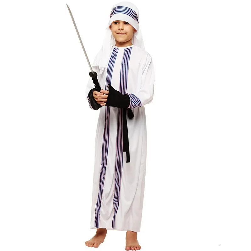 Costume da bambino arabo arabo sheik principe re cosplay per bambini per ragazzi carnevale di Halloween