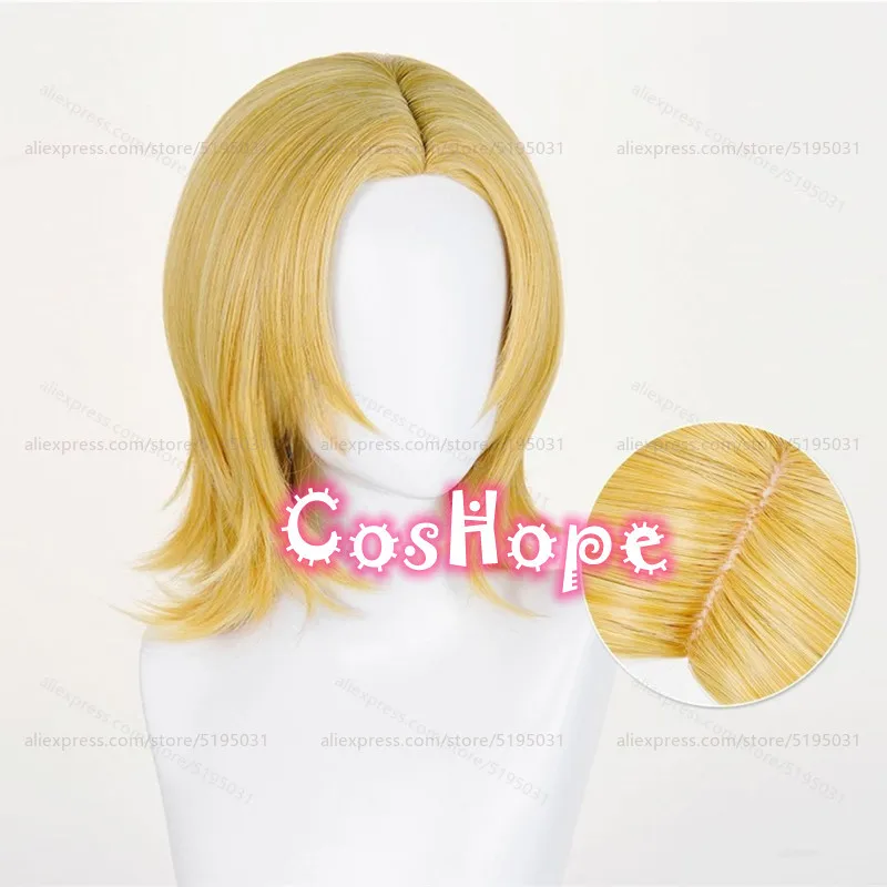 Parrucca cosplay Jonathan Joestar Parrucca corta Joe Kid da 42 cm Johnny Joestar Cosplay Parrucca sintetica resistente al calore per costume di Halloween