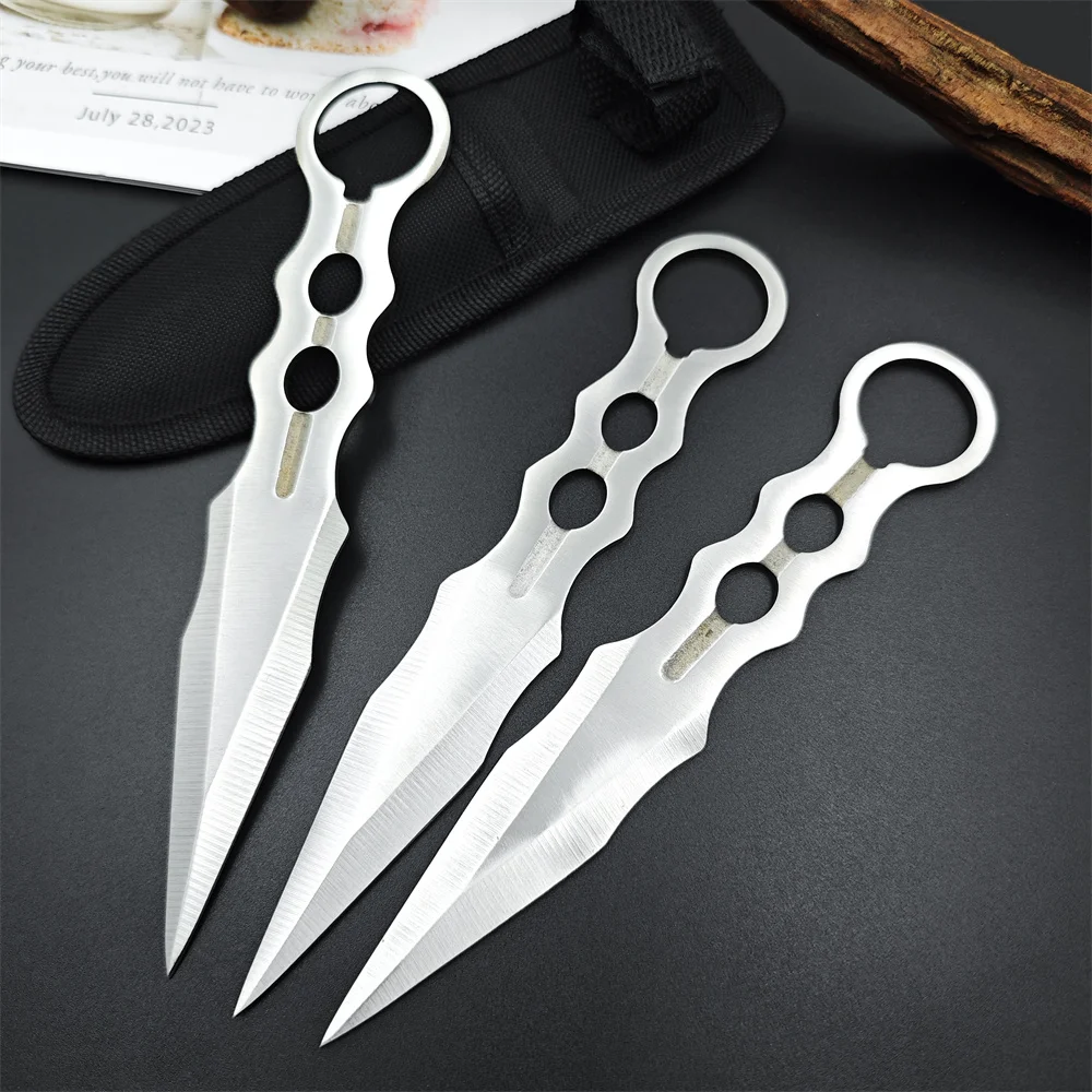 No Cutting Edge Well Balanced Fixed Blade Pocket Knife Outdoor Stainless Steel Camping edc Knives for Sport Cosplay Tool