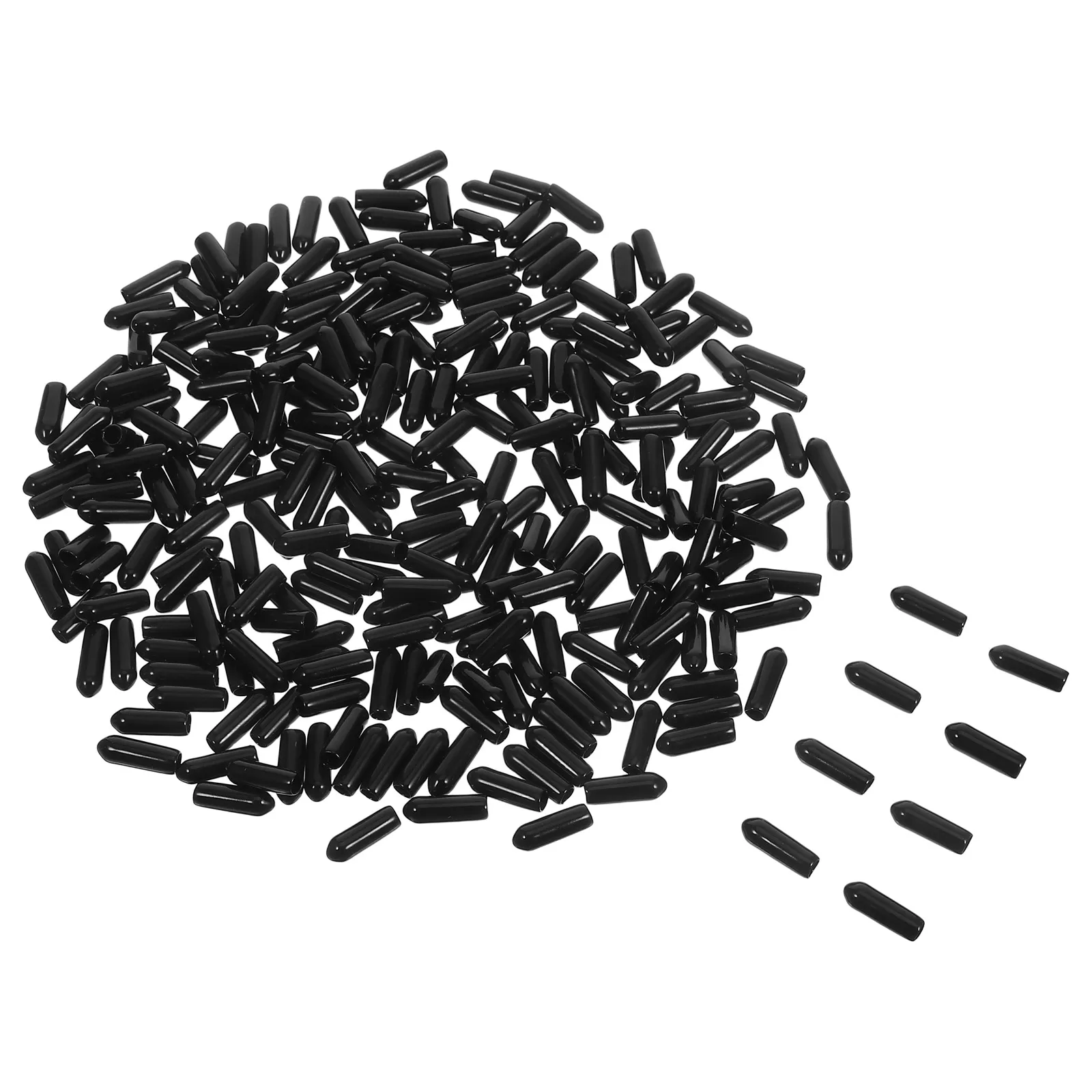 

250pcs Black Pegboard Hook Pegboard Hook Vinyl Thread Protection Caps Protection PVC End Caps Safety Cover Storage