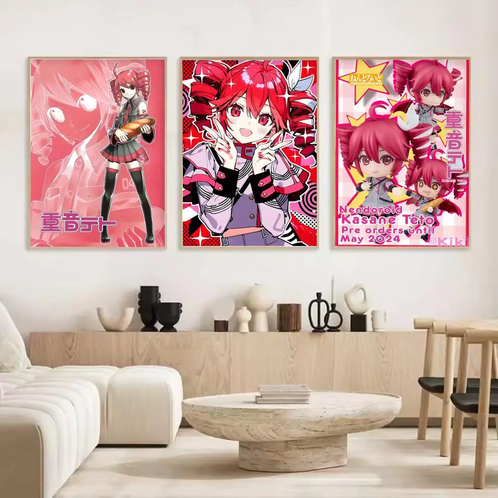 Virtual singer Kasane Teto Painting Calligraphy Stylish Canvas Poster Wall Art for Living Room Bedroom Cafe Office Decor Gift