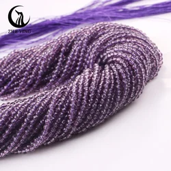 Zhe Ying 10 Strands Light Amethyst Purple Glass Beads Hydro Round Faceted Crystal Loose Beads for DIY Jewelry Making