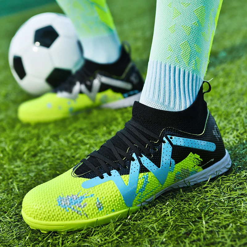 Mode Graffiti Roze Heren Voetbalschoenen Professionele Training Dames Sportschoenen Comfortabele Hoge Tf/Fg Voetbalschoenen Heren