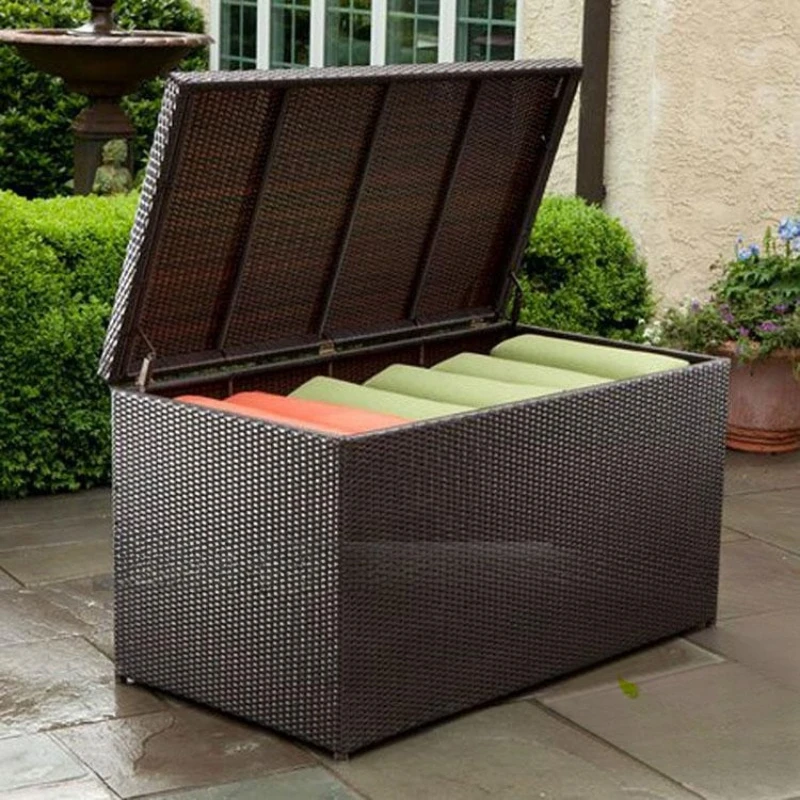 XZFJ008 rattan storage box outdoor imitation rattan locker seat cushion box balcony garden