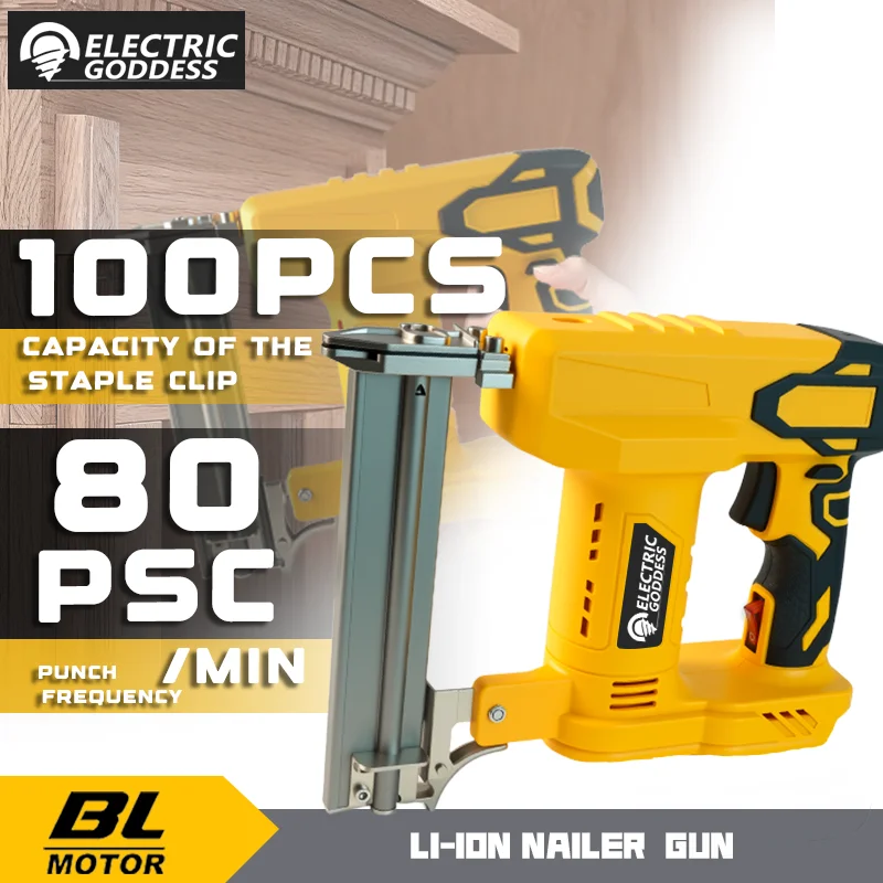 F10-30 K422 Brushless Electric Nail Gun Cordless Stapler Framing Nailer Tacker Furniture Power Tools for Dewalt 20v Battery Pin
